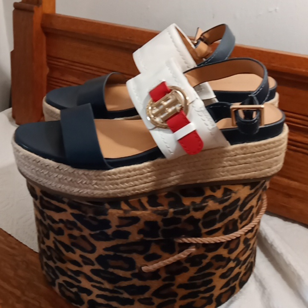 Tommy Hilfiger platform wedge heeled sandals  size ,9